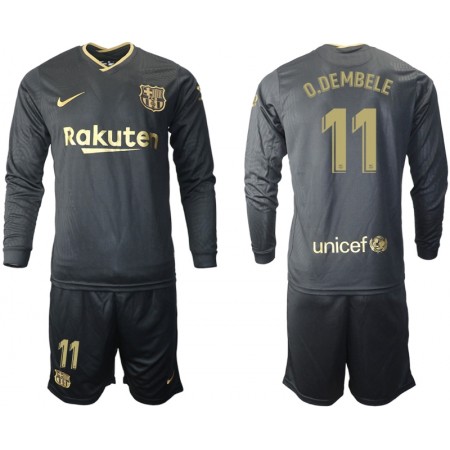 Tenue FC Barcelone Ousmane Dembele 11 Enfant Exterieur 2020-2021 Maillot de Foot ML